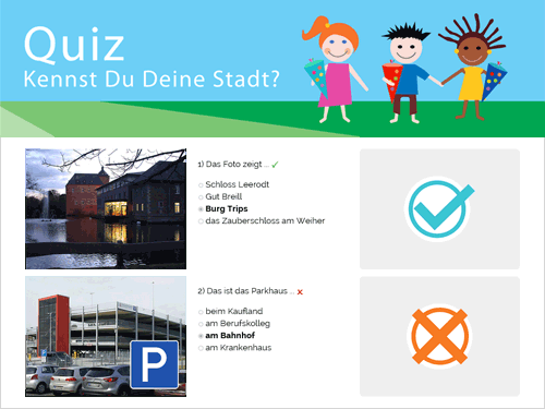 Kinderseiten Online-Game Quiz