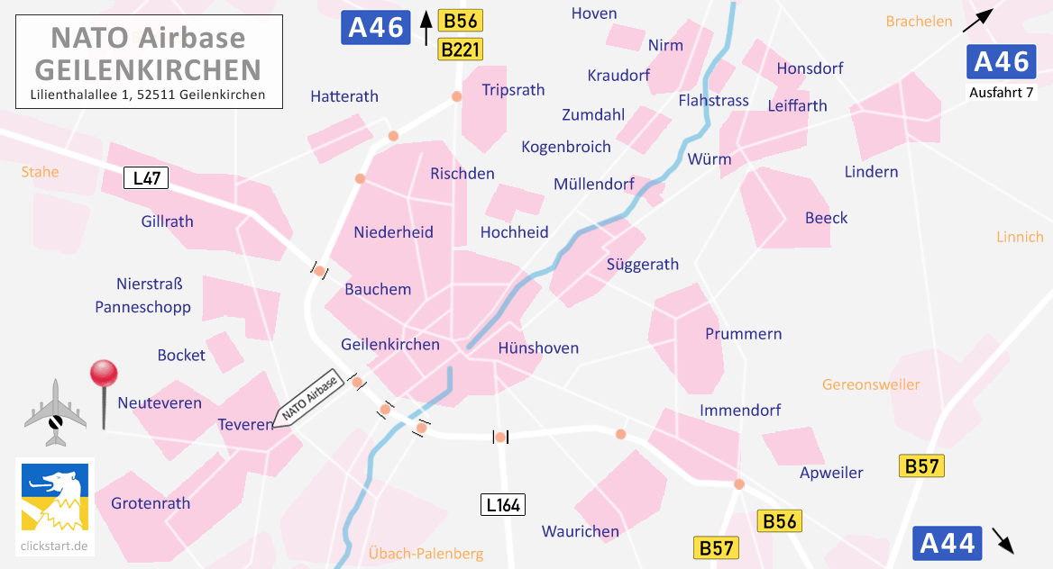 Anfahrt zur NATO-Airbase Geilenkirchen