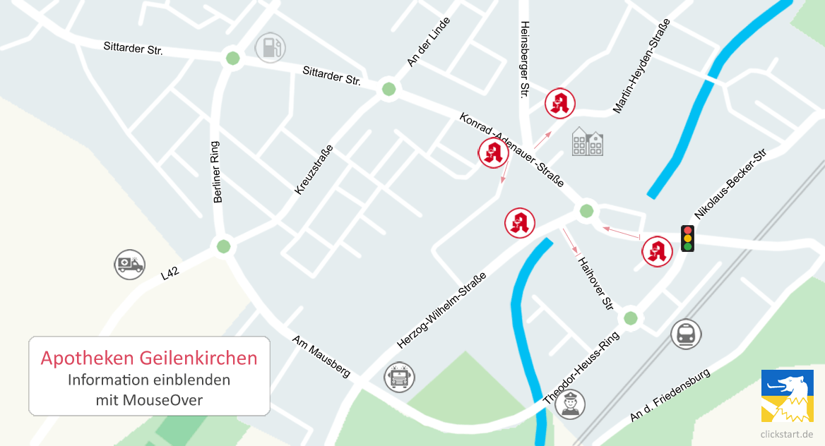 Apotheken in Geilenkirchen Karte Anfahrt