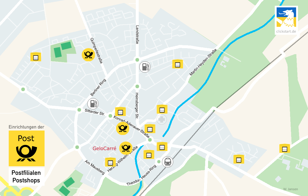 Deutsche Post Filialen Postshop Paketstation Briefkästen Geilenkirchen Karte Anfahrt
