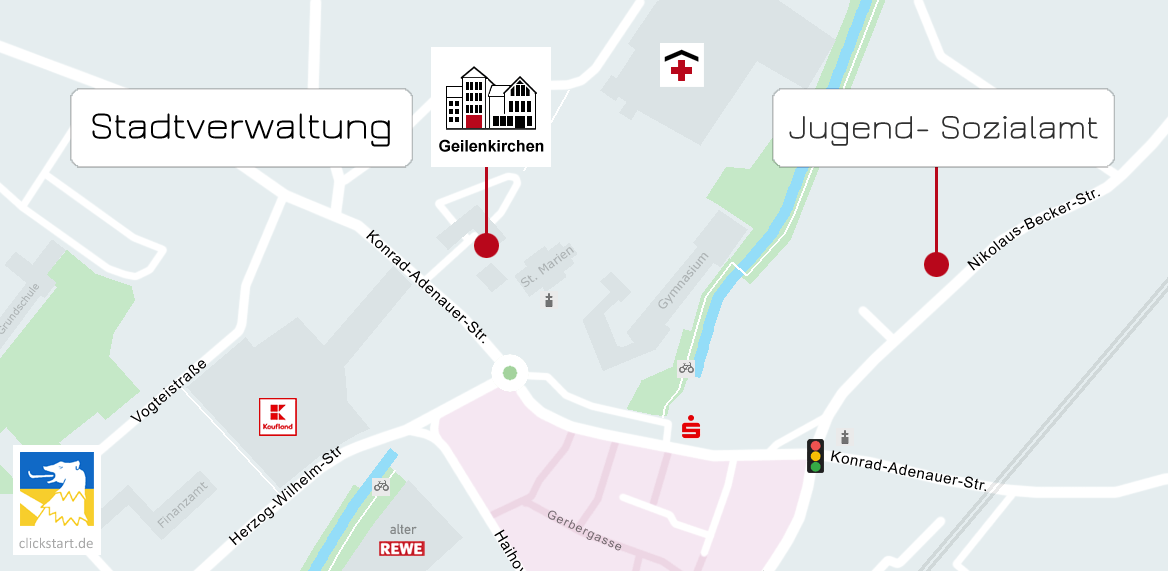 Karte Jugendamt Sozialamt Stadtverwaltung Geilenkirchen