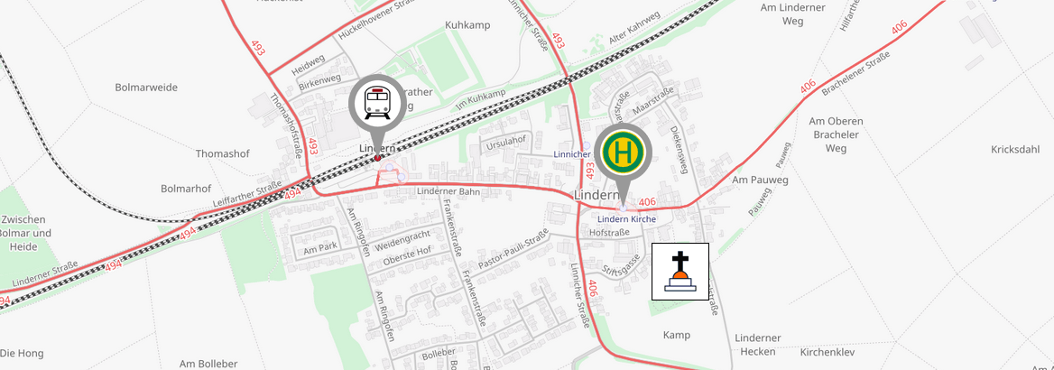 Karte Bus Friedhof Lindern Geilenkirchen