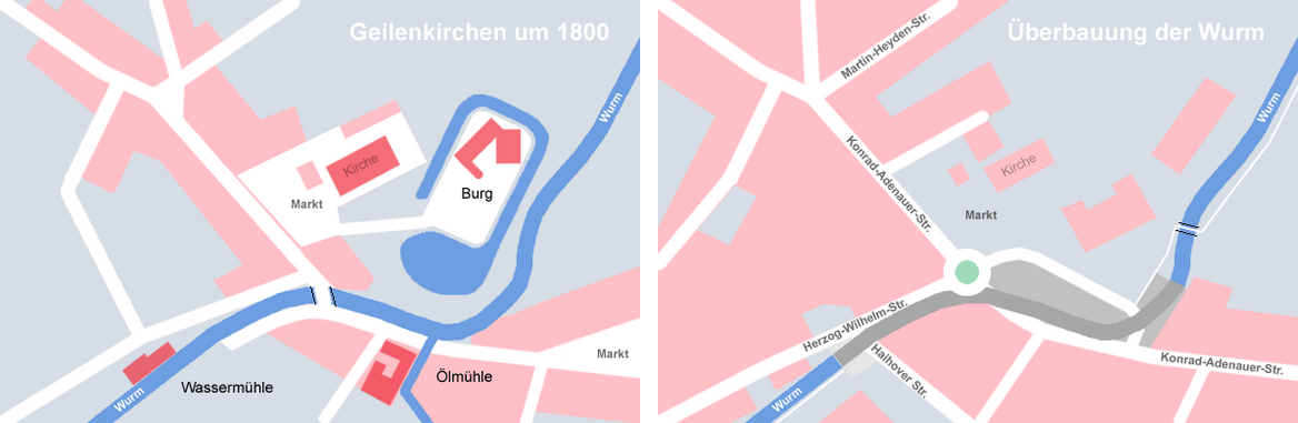 Überbauung der Wurm in Geilenkirchen