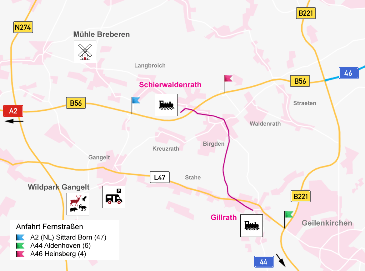 Karte Geilenkirchen Selfkantbahn Nikolausfahrten Anfahrt