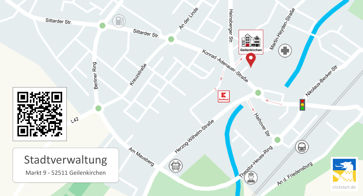 Karte Rathaus Stadtverwaltung Geilenkirchen