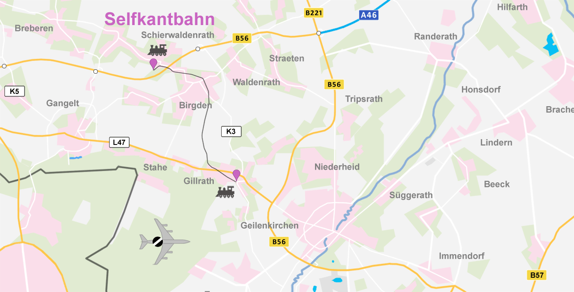 Anfahrt Karte Selfkantbahn Nahbereich