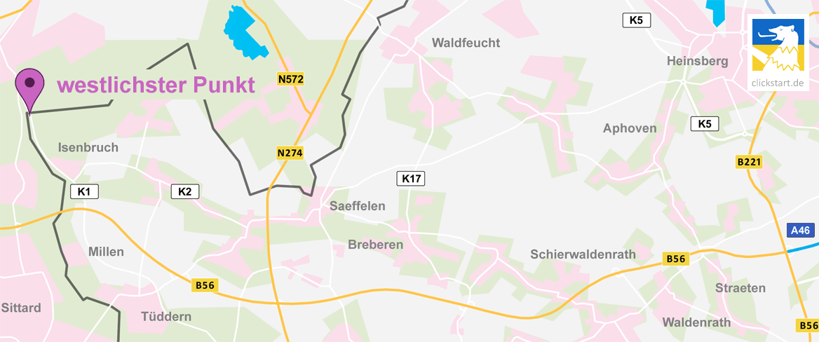 Anfahrt zum westlichsten Grenzstein