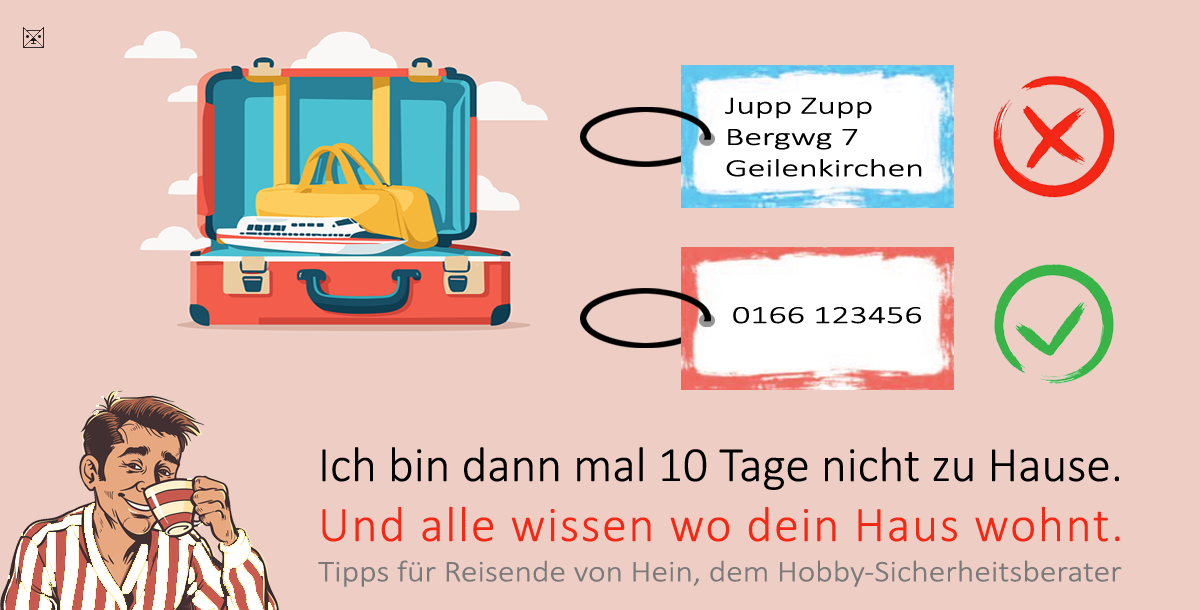Privatadresse auf einen Kofferanh&auml;nger