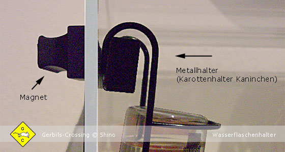 Rennmaus Trinkwasser Wasserflasche Bügelhalter mit Magnet