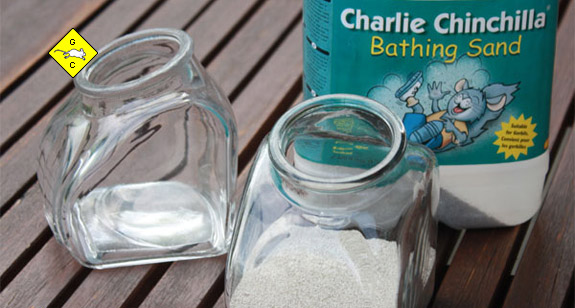 Rennmaus Glasbehälter Badewanne / Futternapf