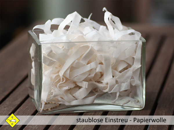 Rennmaus-Terrarium staublose Einstreu Papierwolle