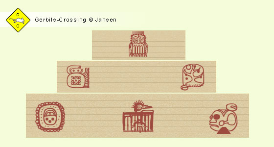 Rennmaus Tempel Packpapier und Ornamente