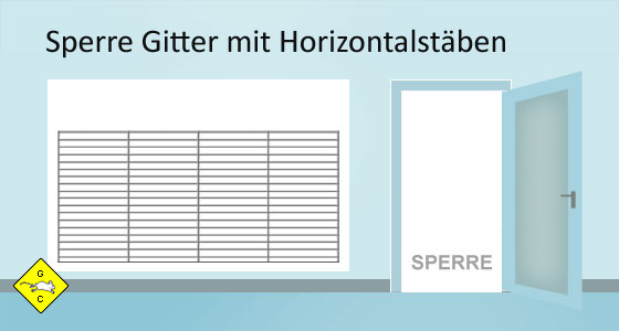 Rennmaus Sperrgitter horizontal verlaufende Stäbe