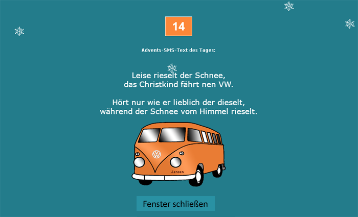 Online-Adventskalender Vorlage