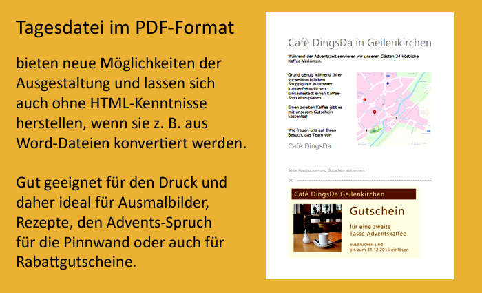 Online-Adventskalender Vorlage