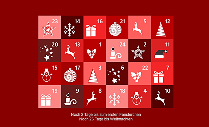 Online-Adventskalender Vorlage