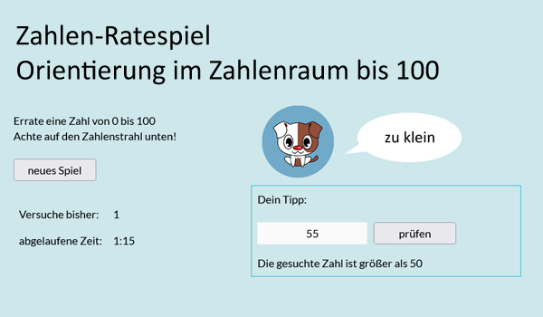 Lernspiele Browser-Games Zahlen raten